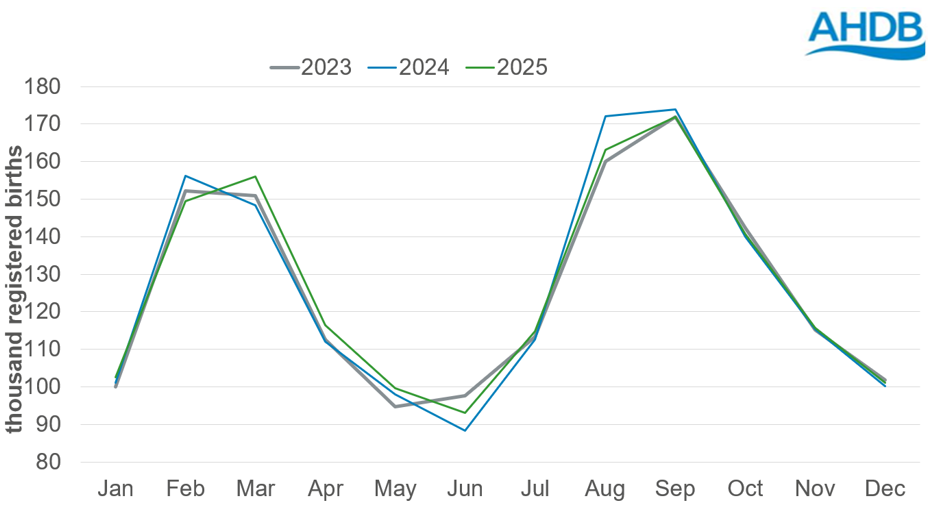 Figure 2 births per month.
